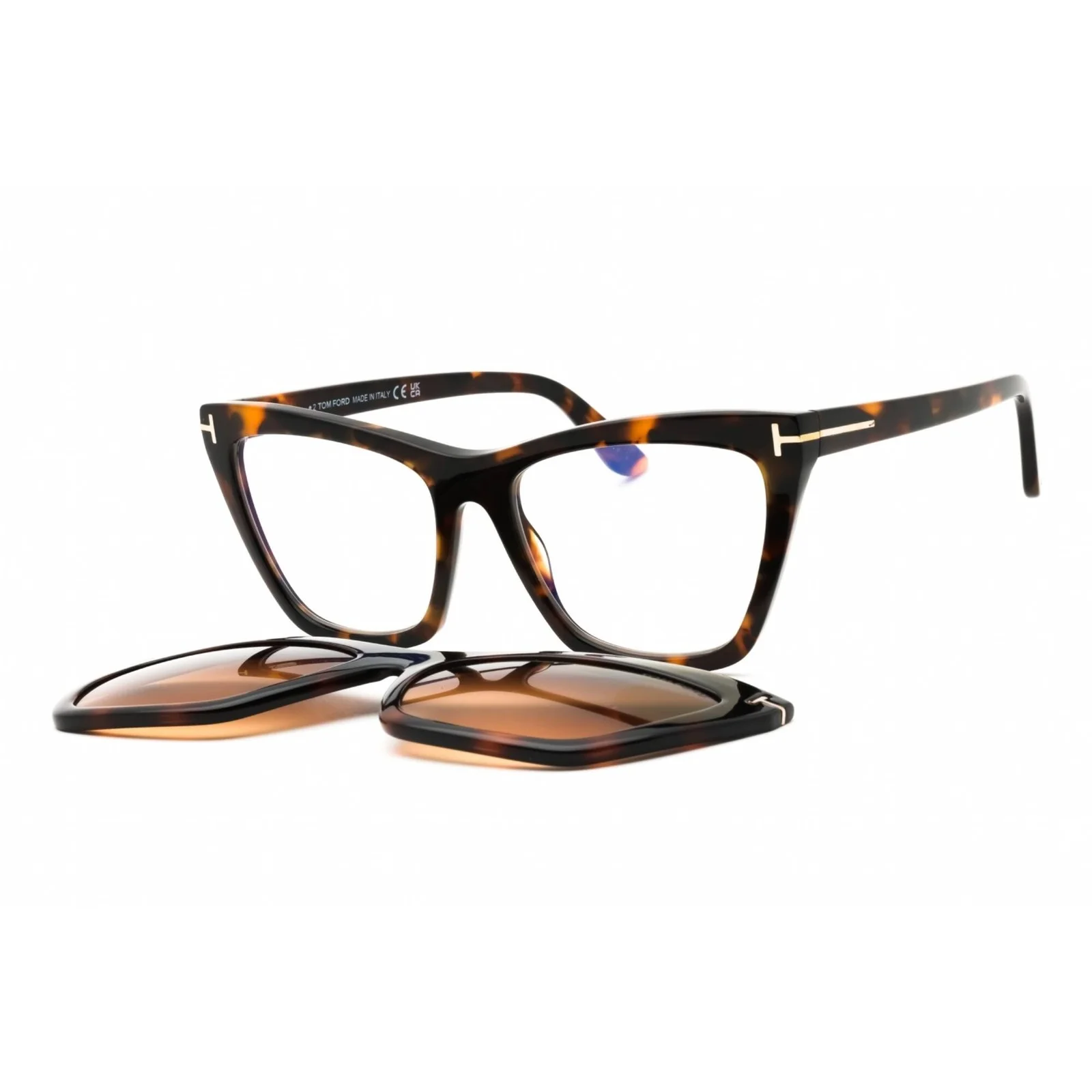BALENCIAGA Eyeglasses BROWN LEATHER Snake Skin Cat Eye 5048 044 49-18-140 3