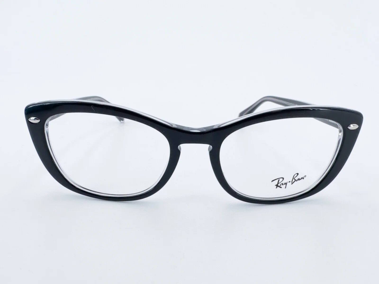 NOS Ray Ban RB 5366 Eyeglasses FRAMES 2034 Black Crystal 52[]18-140 Cat Eye I057 2