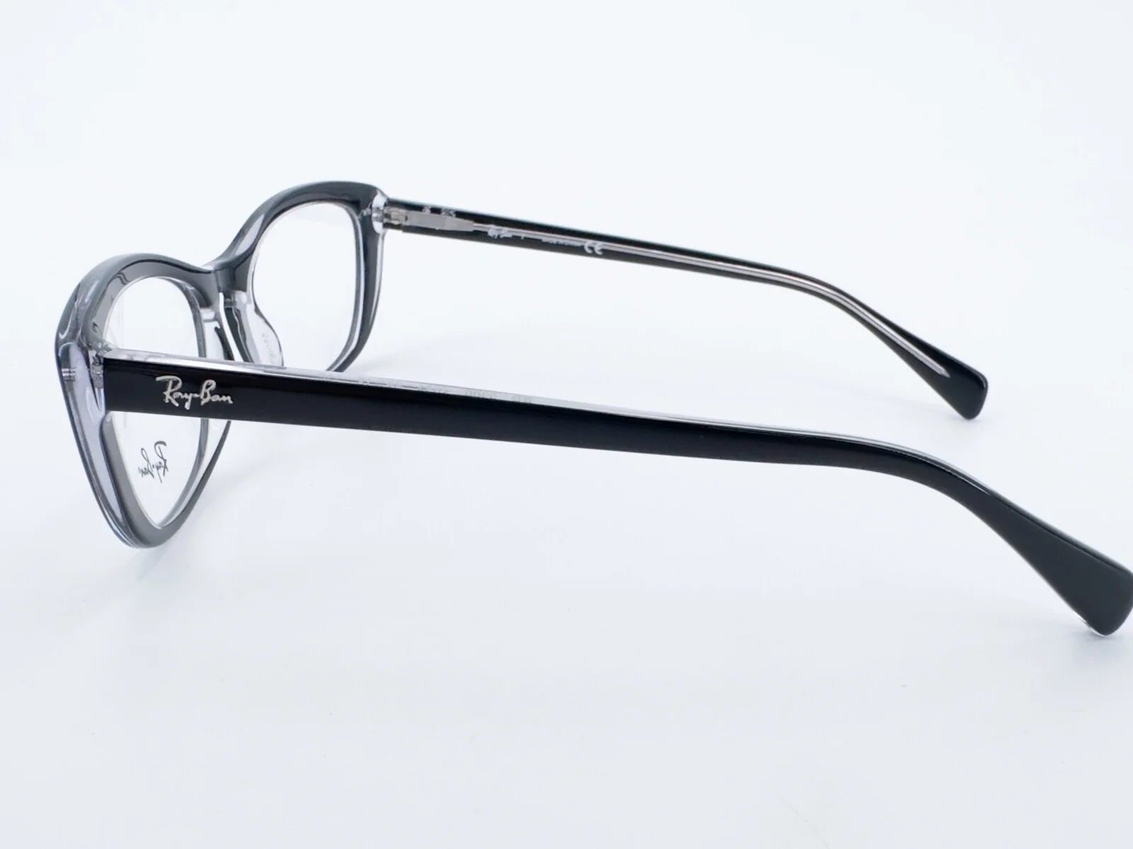 NOS Ray Ban RB 5366 Eyeglasses FRAMES 2034 Black Crystal 52[]18-140 Cat Eye I057 3