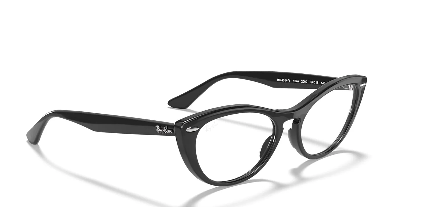 Ray-Ban RX4314V Nina 2000 Black Cat Eye 54/18/140 Authentic Eyeglasses 3